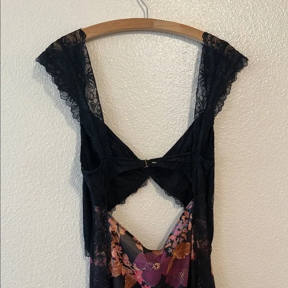 Free People Black and Purple Lace and Mesh Slip - Picture 8 of 12